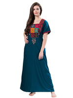 MANGAI Premium KARACHI Embroidery Nighties | Beautiful Embroidery Design's | Branded Quality | Half Sleeve | Regular Model | Stylish Nightdress for Women (KEM)