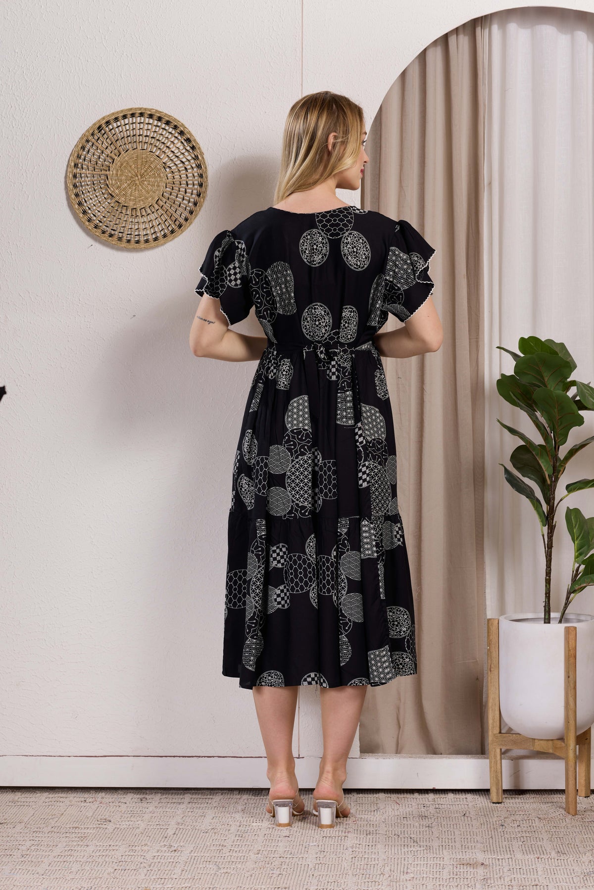 Rayon MAXI FROCK Model Nighties | Fancy Petal Sleeve | Fancy Neck & Side Pocket | Pleated Frock MAXI Style | Trendy Collection's for Stylish Women & Teenage Girl (PSG-H)