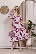 Rayon MAXI FROCK Model Nighties | Fancy Petal Sleeve | Fancy Neck & Side Pocket | Pleated Frock MAXI Style | Trendy Collection's for Stylish Women & Teenage Girl (PSG-H)