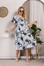 Rayon MAXI FROCK Model Nighties | Fancy Petal Sleeve | Fancy Neck & Side Pocket | Pleated Frock MAXI Style | Trendy Collection's for Stylish Women & Teenage Girl (PSG-H)