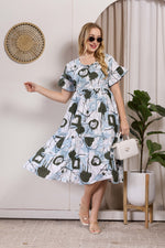 Rayon MAXI FROCK Model Nighties | Fancy Petal Sleeve | Fancy Neck & Side Pocket | Pleated Frock MAXI Style | Trendy Collection's for Stylish Women & Teenage Girl (PSG-H)
