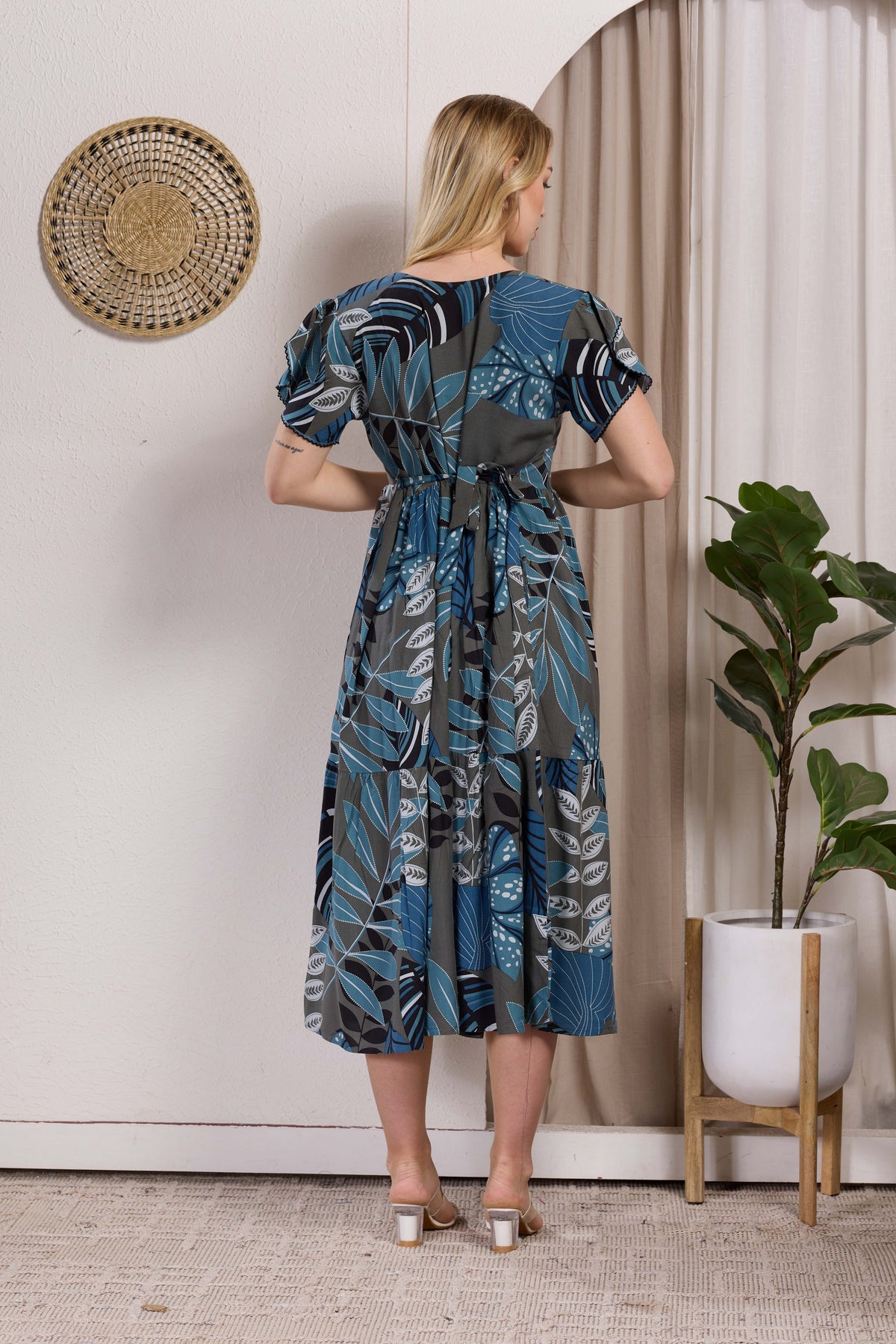 Rayon MAXI FROCK Model Nighties | Fancy Petal Sleeve | Fancy Neck & Side Pocket | Pleated Frock MAXI Style | Trendy Collection's for Stylish Women & Teenage Girl (PSG-H)