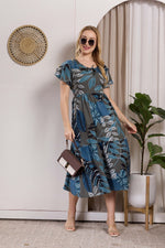 Rayon MAXI FROCK Model Nighties | Fancy Petal Sleeve | Fancy Neck & Side Pocket | Pleated Frock MAXI Style | Trendy Collection's for Stylish Women & Teenage Girl (PSG-H)