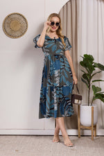 Rayon MAXI FROCK Model Nighties | Fancy Petal Sleeve | Fancy Neck & Side Pocket | Pleated Frock MAXI Style | Trendy Collection's for Stylish Women & Teenage Girl (PSG-H)