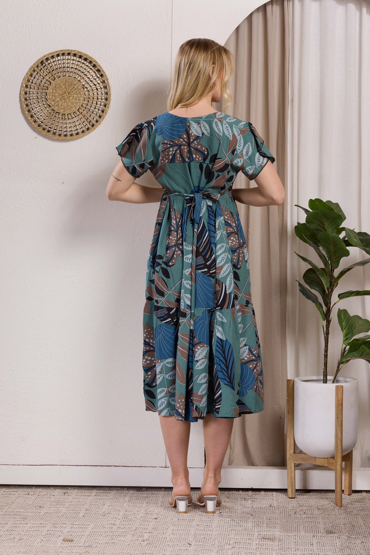 Rayon MAXI FROCK Model Nighties | Fancy Petal Sleeve | Fancy Neck & Side Pocket | Pleated Frock MAXI Style | Trendy Collection's for Stylish Women & Teenage Girl (PSG-H)