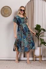 Rayon MAXI FROCK Model Nighties | Fancy Petal Sleeve | Fancy Neck & Side Pocket | Pleated Frock MAXI Style | Trendy Collection's for Stylish Women & Teenage Girl (PSG-H)