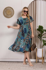 Rayon MAXI FROCK Model Nighties | Fancy Petal Sleeve | Fancy Neck & Side Pocket | Pleated Frock MAXI Style | Trendy Collection's for Stylish Women & Teenage Girl (PSG-H)