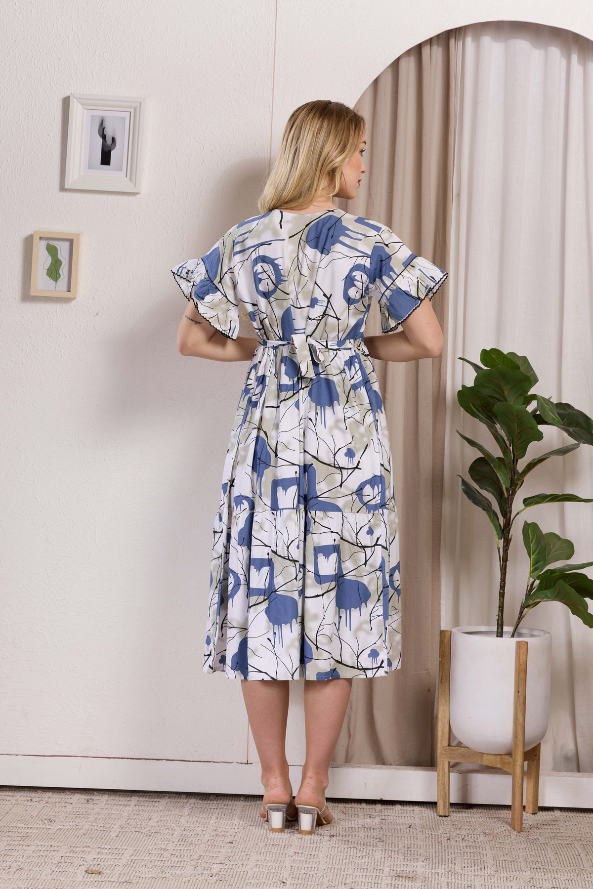 Rayon MAXI FROCK Model Nighties | Fancy Petal Sleeve | Fancy Neck & Side Pocket | Pleated Frock MAXI Style | Trendy Collection's for Stylish Women & Teenage Girl (PSG-H)