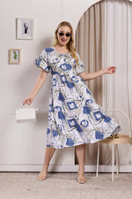 Rayon MAXI FROCK Model Nighties | Fancy Petal Sleeve | Fancy Neck & Side Pocket | Pleated Frock MAXI Style | Trendy Collection's for Stylish Women & Teenage Girl (PSG-H)
