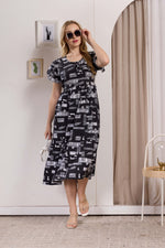 Rayon MAXI FROCK Model Nighties | Fancy Petal Sleeve | Fancy Neck & Side Pocket | Pleated Frock MAXI Style | Trendy Collection's for Stylish Women & Teenage Girl (PSG-H)