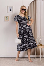 Rayon MAXI FROCK Model Nighties | Fancy Petal Sleeve | Fancy Neck & Side Pocket | Pleated Frock MAXI Style | Trendy Collection's for Stylish Women & Teenage Girl (PSG-H)