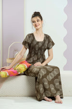 ALPINE Smocking Nighty | Beautiful Pleated Design | Side Pocket | Stylish Nighty for Trendy Women's | Your Perfect Nightwear Collection's (SAP)