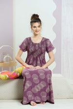 ALPINE Smocking Nighty | Beautiful Pleated Design | Side Pocket | Stylish Nighty for Trendy Women's | Your Perfect Nightwear Collection's (SAP)