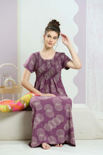 ALPINE Smocking Nighty | Beautiful Pleated Design | Side Pocket | Stylish Nighty for Trendy Women's | Your Perfect Nightwear Collection's (SAP)