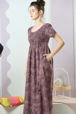 ALPINE Smocking Nighty | Beautiful Pleated Design | Side Pocket | Stylish Nighty for Trendy Women's | Your Perfect Nightwear Collection's (SAP)