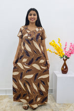 MANGAI New Regular Fit Cotton Printed Nighties - All Over Printed Stylish Nightwear for Stylish Women | Side Cut Pocket | Beautiful Nighties for Stylish Women's | Colourful Printed Cotton Nighties (SLB)