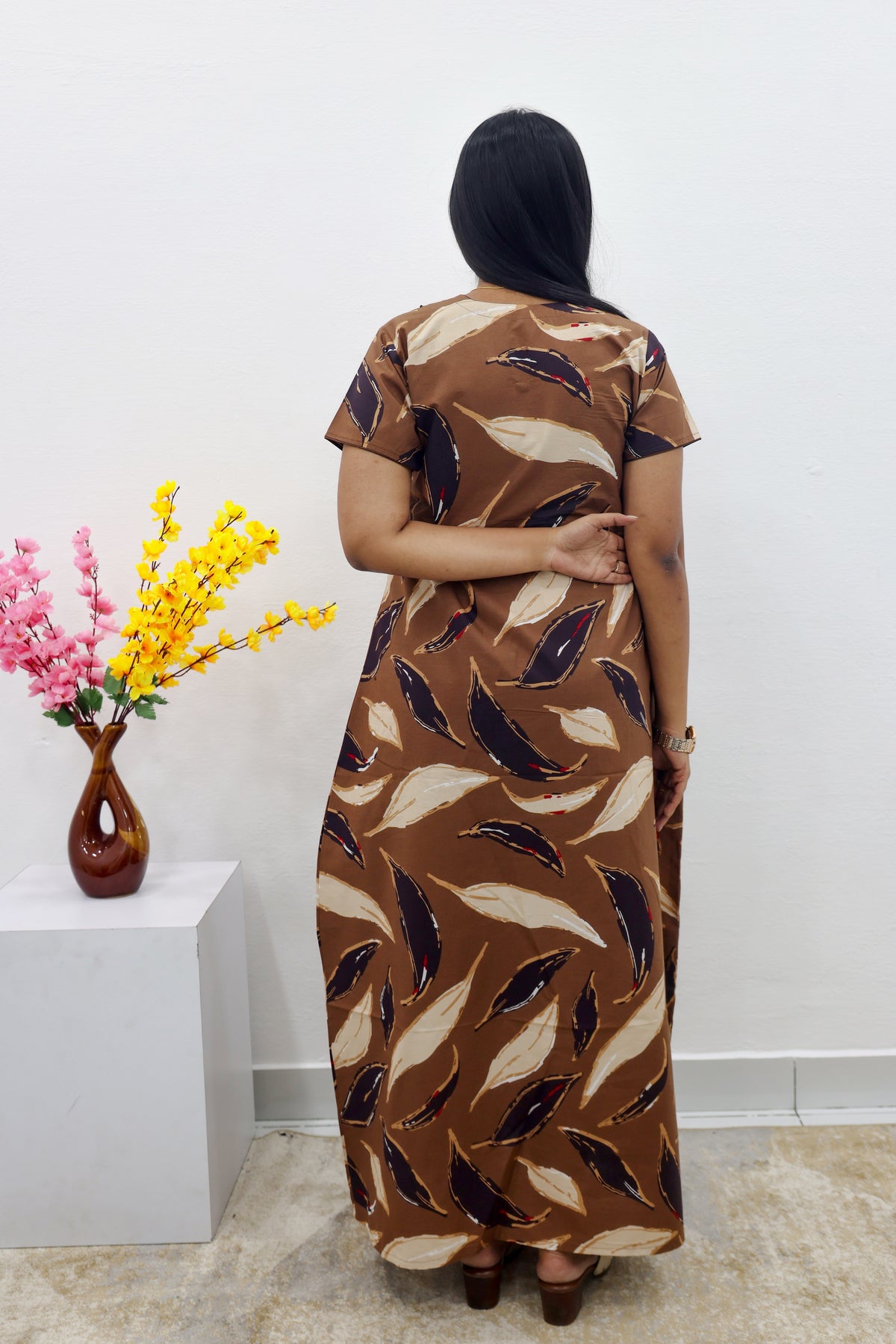 MANGAI New Regular Fit Cotton Printed Nighties - All Over Printed Stylish Nightwear for Stylish Women | Side Cut Pocket | Beautiful Nighties for Stylish Women's | Colourful Printed Cotton Nighties (SLB)