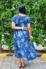 Rayon Colourful Foil Printing Gathering Frock Model Nighties | Side Pocket and Gathering Front Rope | Fancy Sleeve & Maxi Frock Nightwear for Stylish Women's (FGF)