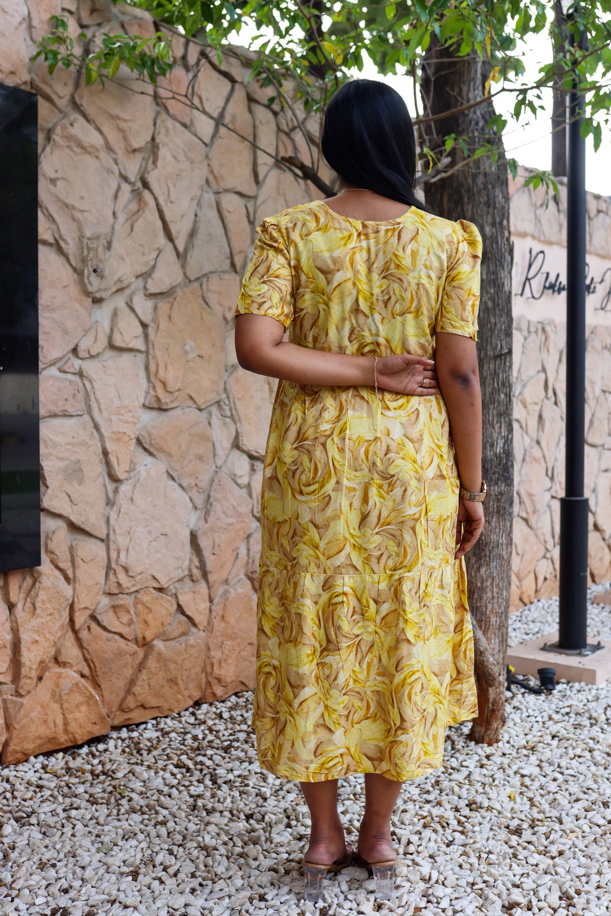 Rayon Colourful Foil Printing Gathering Frock Model Nighties | Side Pocket and Gathering Front Rope | Fancy Sleeve & Maxi Frock Nightwear for Stylish Women's (FGF)