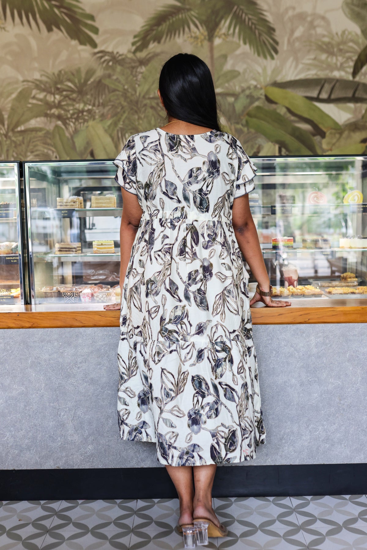 Rayon Colourful Foil Printing Gathering Frock Model Nighties | Side Pocket and Gathering Front Rope | Fancy Sleeve & Maxi Frock Nightwear for Stylish Women's (FGF)