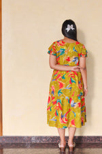 Rayon Colourful Foil Printing Gathering Frock Model Nighties | Side Pocket and Gathering Front Rope | Fancy Sleeve & Maxi Frock Nightwear for Stylish Women's (FGF)