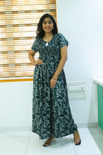 ALPINE Free Size Smocking Nighty | Beautiful Pleated Design | Side Pocket | Elastic Stretchable Model | Stylish Nighty for Trendy Women's(ALS-FS)