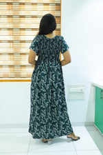 ALPINE Free Size Smocking Nighty | Beautiful Pleated Design | Side Pocket | Elastic Stretchable Model | Stylish Nighty for Trendy Women's(ALS-FS)