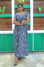 ALPINE Free Size Smocking Nighty | Beautiful Pleated Design | Side Pocket | Elastic Stretchable Model | Stylish Nighty for Trendy Women's(ALS-FS)