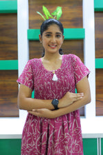 ALPINE Free Size Smocking Nighty | Beautiful Pleated Design | Side Pocket | Elastic Stretchable Model | Stylish Nighty for Trendy Women's(ALS-FS)