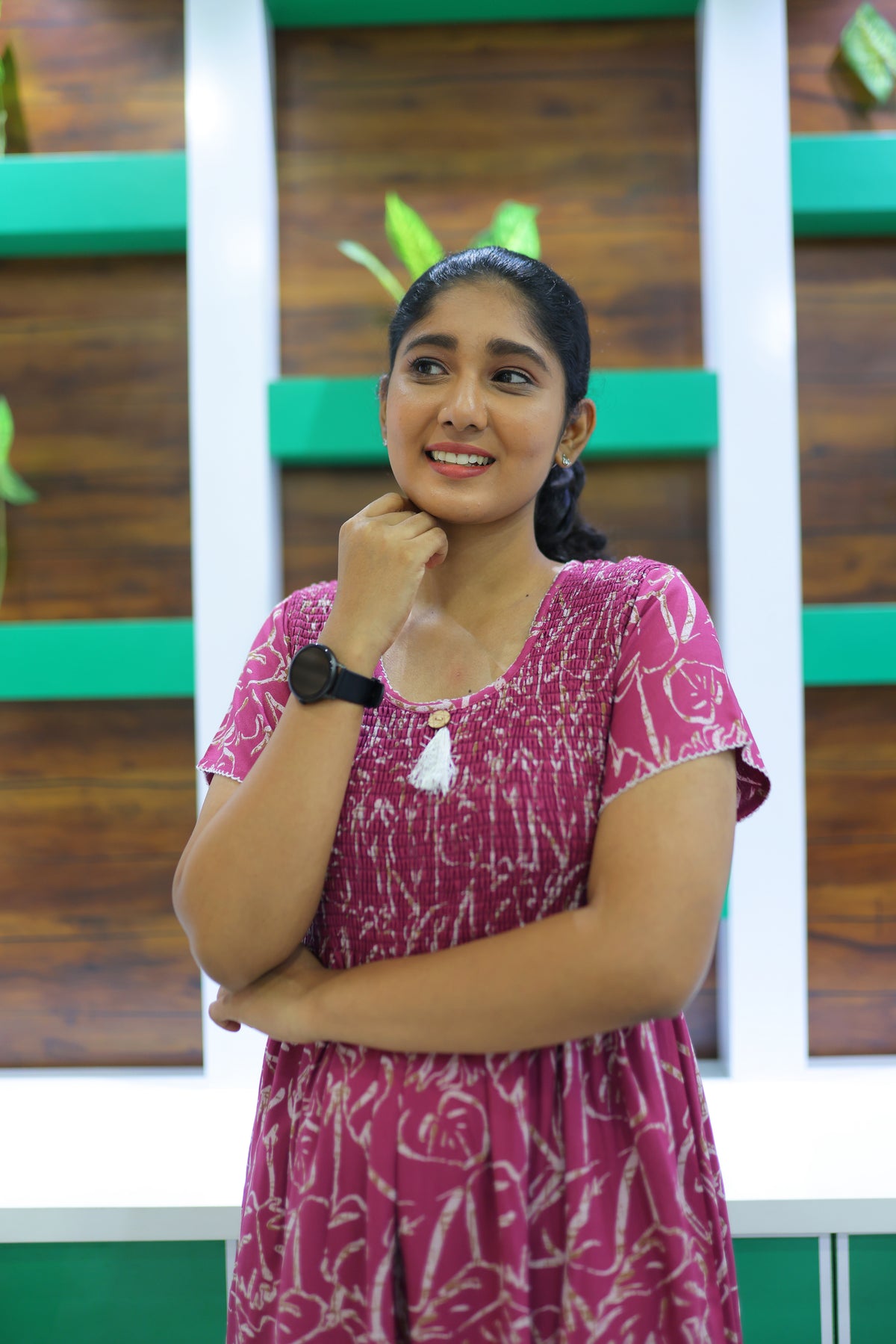 ALPINE Free Size Smocking Nighty | Beautiful Pleated Design | Side Pocket | Elastic Stretchable Model | Stylish Nighty for Trendy Women's(ALS-FS)