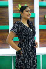 ALPINE Free Size Smocking Nighty | Beautiful Pleated Design | Side Pocket | Elastic Stretchable Model | Stylish Nighty for Trendy Women's(ALS-FS)