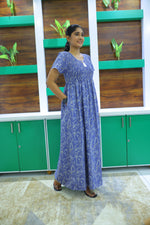 ALPINE Free Size Smocking Nighty | Beautiful Pleated Design | Side Pocket | Elastic Stretchable Model | Stylish Nighty for Trendy Women's(ALS-FS)