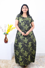 MANGAI New Regular Fit Cotton Printed Nighties - All Over Printed Stylish Nightwear for Stylish Women | Side Cut Pocket | Beautiful Nighties for Stylish Women's | Colourful Printed Cotton Nighties (SLB)