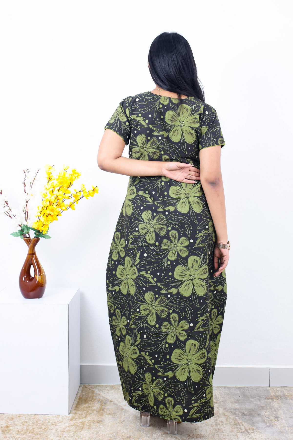 MANGAI New Regular Fit Cotton Printed Nighties - All Over Printed Stylish Nightwear for Stylish Women | Side Cut Pocket | Beautiful Nighties for Stylish Women's | Colourful Printed Cotton Nighties (SLB)