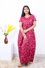 MANGAI New Regular Fit Cotton Printed Nighties - All Over Printed Stylish Nightwear for Stylish Women | Side Cut Pocket | Beautiful Nighties for Stylish Women's | Colourful Printed Cotton Nighties (SLB)