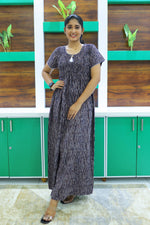 ALPINE Free Size Smocking Nighty | Beautiful Pleated Design | Side Pocket | Elastic Stretchable Model | Stylish Nighty for Trendy Women's(ALS-FS)