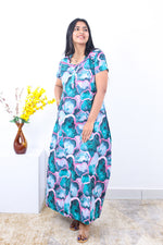 MANGAI New Regular Fit Cotton Printed Nighties - All Over Printed Stylish Nightwear for Stylish Women | Side Cut Pocket | Beautiful Nighties for Stylish Women's | Colourful Printed Cotton Nighties (SLB)