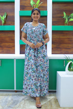 ALPINE Free Size Smocking Nighty | Beautiful Pleated Design | Side Pocket | Elastic Stretchable Model | Stylish Nighty for Trendy Women's (ALS-FS)