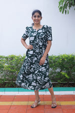 Rayon Colourful Foil Printing Gathering Frock Model Nighties | Side Pocket and Gathering Front Rope | Fancy Sleeve & Maxi Frock Nightwear for Stylish Women's (FGF)
