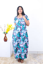 MANGAI New Regular Fit Cotton Printed Nighties - All Over Printed Stylish Nightwear for Stylish Women | Side Cut Pocket | Beautiful Nighties for Stylish Women's | Colourful Printed Cotton Nighties (SLB)