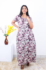 MANGAI New Regular Fit Cotton Printed Nighties - All Over Printed Stylish Nightwear for Stylish Women | Side Cut Pocket | Beautiful Nighties for Stylish Women's | Colourful Printed Cotton Nighties (SLB)