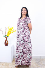 MANGAI New Regular Fit Cotton Printed Nighties - All Over Printed Stylish Nightwear for Stylish Women | Side Cut Pocket | Beautiful Nighties for Stylish Women's | Colourful Printed Cotton Nighties (SLB)