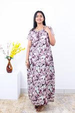 MANGAI New Regular Fit Cotton Printed Nighties - All Over Printed Stylish Nightwear for Stylish Women | Side Cut Pocket | Beautiful Nighties for Stylish Women's | Colourful Printed Cotton Nighties (SLB)