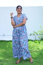 ALPINE Free Size Smocking Nighty | Beautiful Pleated Design | Side Pocket | Elastic Stretchable Model | Stylish Nighty for Trendy Women's (ALS-FS)