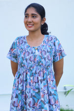 ALPINE Free Size Smocking Nighty | Beautiful Pleated Design | Side Pocket | Elastic Stretchable Model | Stylish Nighty for Trendy Women's (ALS-FS)