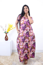 MANGAI New Regular Fit Cotton Printed Nighties - All Over Printed Stylish Nightwear for Stylish Women | Side Cut Pocket | Beautiful Nighties for Stylish Women's | Colourful Printed Cotton Nighties (SLB)