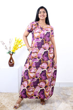 MANGAI New Regular Fit Cotton Printed Nighties - All Over Printed Stylish Nightwear for Stylish Women | Side Cut Pocket | Beautiful Nighties for Stylish Women's | Colourful Printed Cotton Nighties (SLB)