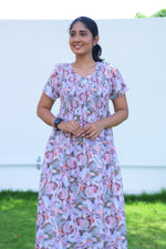 ALPINE Free Size Smocking Nighty | Beautiful Pleated Design | Side Pocket | Elastic Stretchable Model | Stylish Nighty for Trendy Women's (ALS-FS)