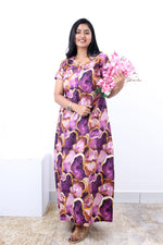 MANGAI New Regular Fit Cotton Printed Nighties - All Over Printed Stylish Nightwear for Stylish Women | Side Cut Pocket | Beautiful Nighties for Stylish Women's | Colourful Printed Cotton Nighties (SLB)