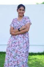 ALPINE Free Size Smocking Nighty | Beautiful Pleated Design | Side Pocket | Elastic Stretchable Model | Stylish Nighty for Trendy Women's (ALS-FS)